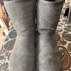 UGG GRAY SWAROVSKI CRYSTAL BOOTS